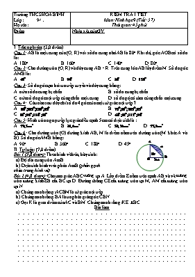 Kiểm tra 1 tiết môn Hình học 9 (tiết 57)